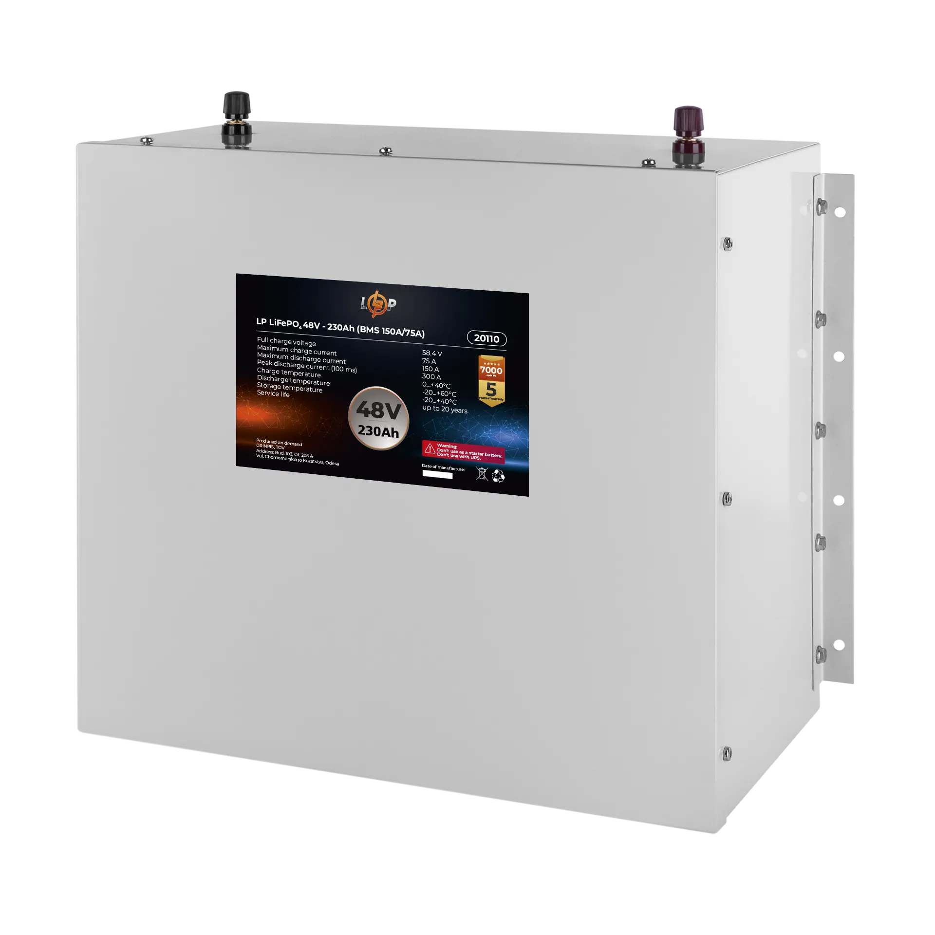 ���������� LP LiFePO4 48V (51,2V) - 230 Ah (11776Wh) (BMS 150A/75A) ������