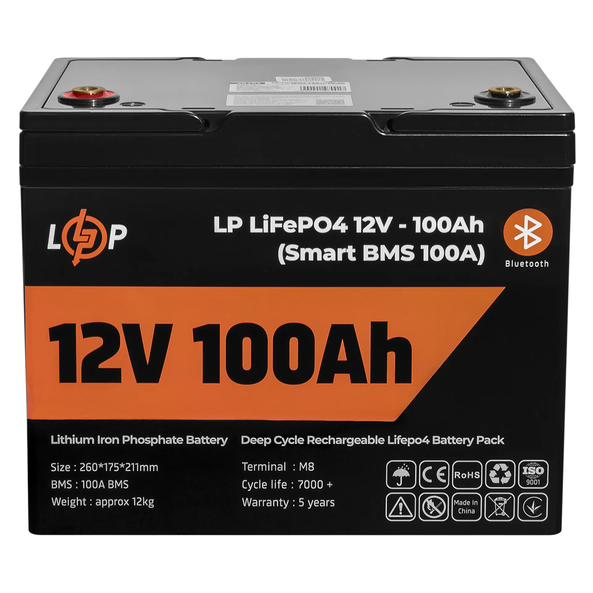 ���������� LP LiFePO4 12V (12,8V) - 100 Ah (1280Wh) (Smart BMS 100�) � BT ������� ��� ���