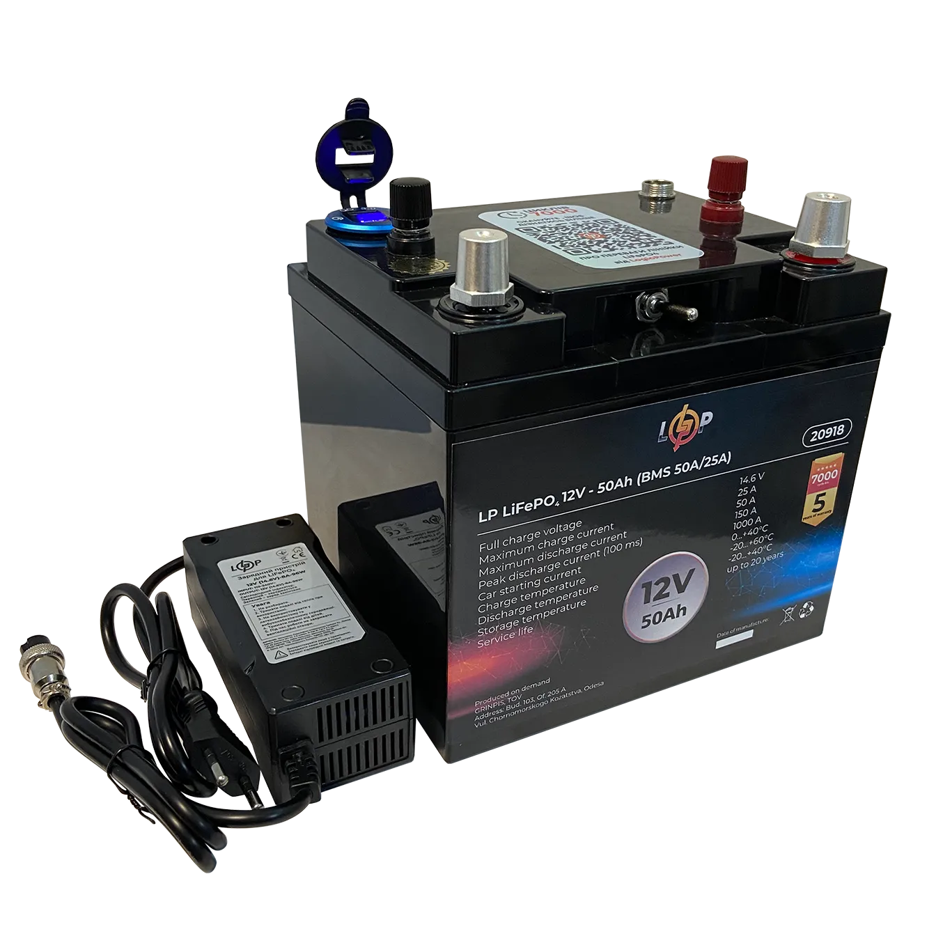 ���������� LP LiFePO4 ������������� �� �������� �������� 12V (12,8V) - 50 Ah (640Wh) (BMS 50A/25�) �������