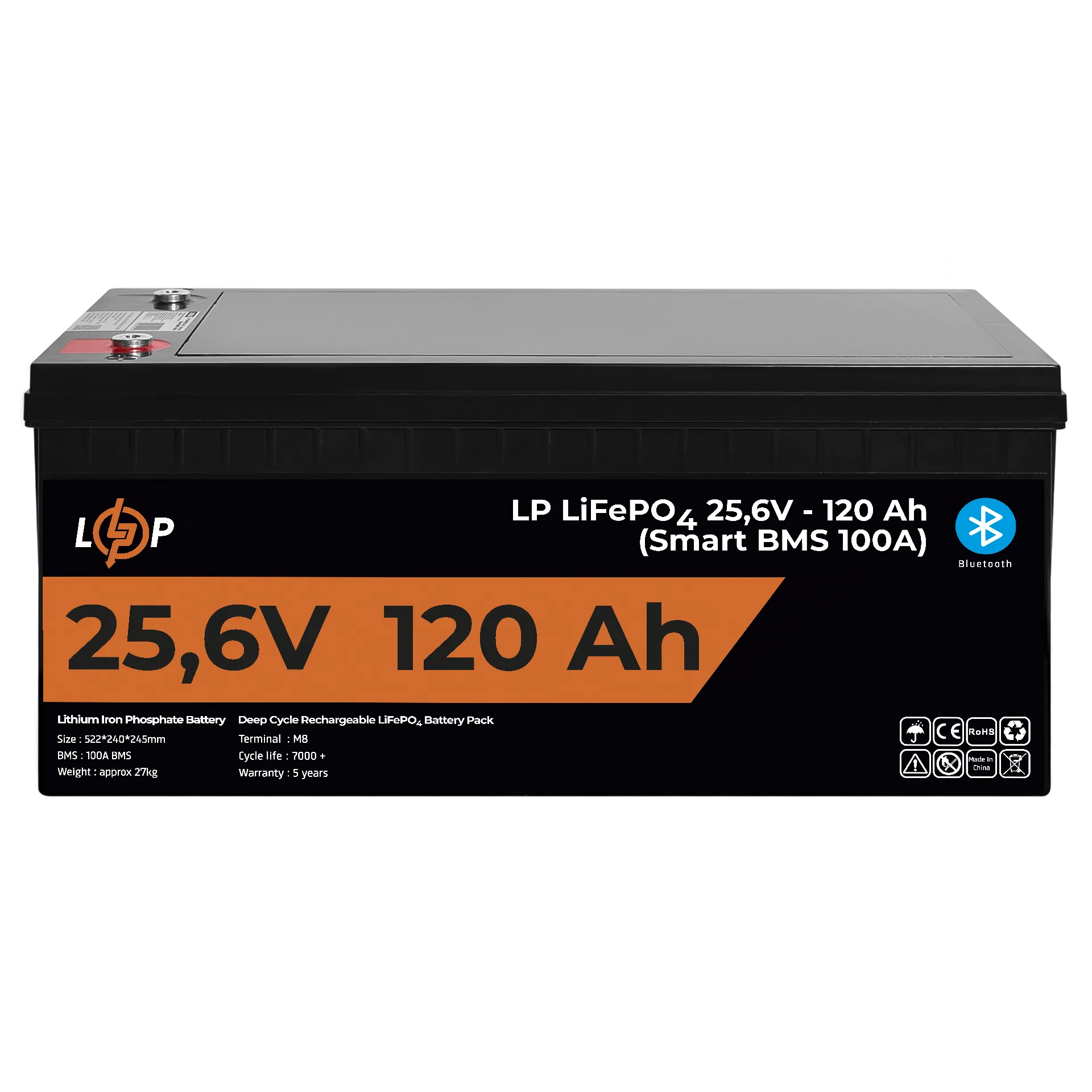 ���������� LP LiFePO4 25,6V - 120 Ah (3072Wh) (Smart BMS 100�) � BT ������� ��� ���