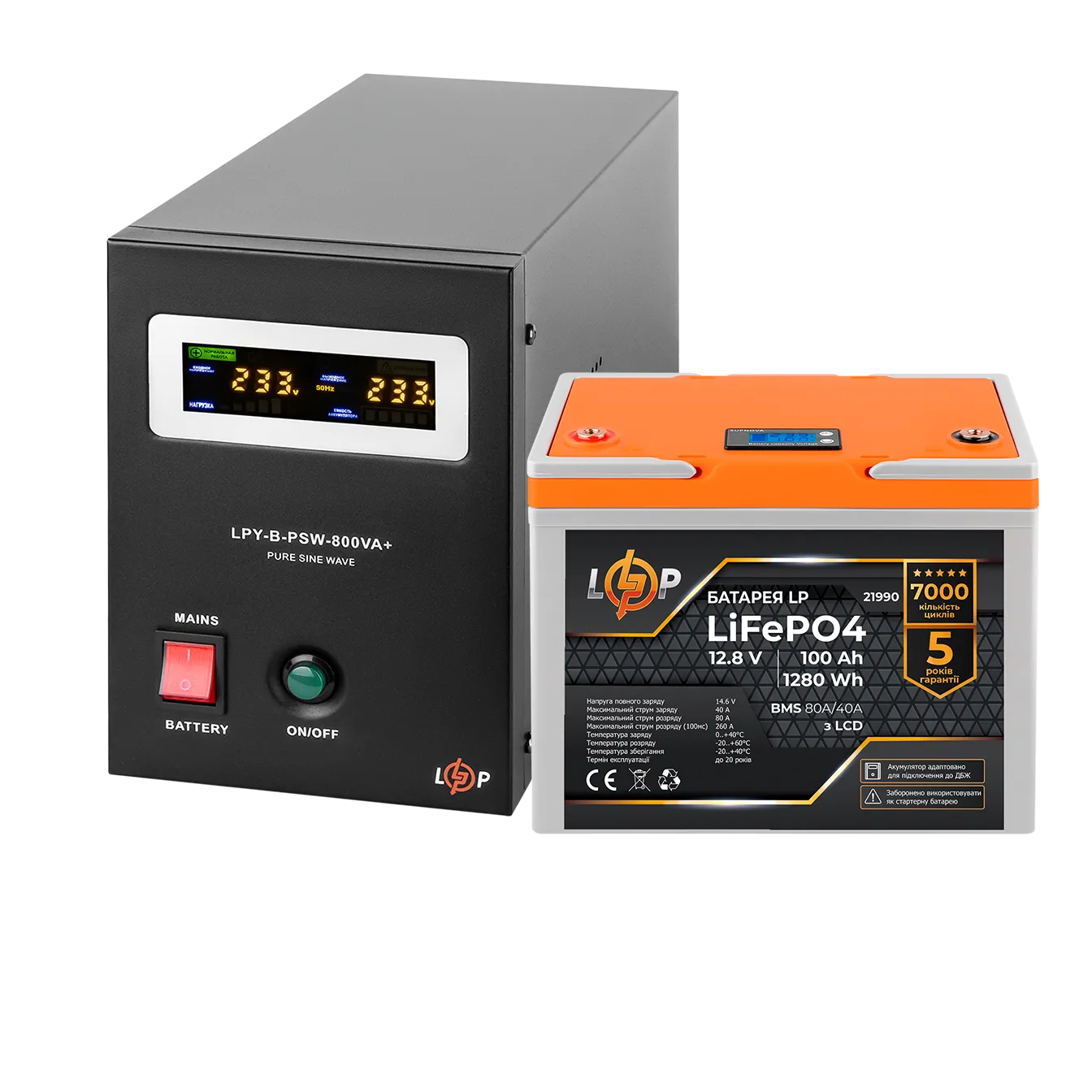 �������� ���������� �������� LP (LogicPower) ��� + ���� (LiFePO4) ������� (UPS B800+ ��� LiFePO4 1280W)