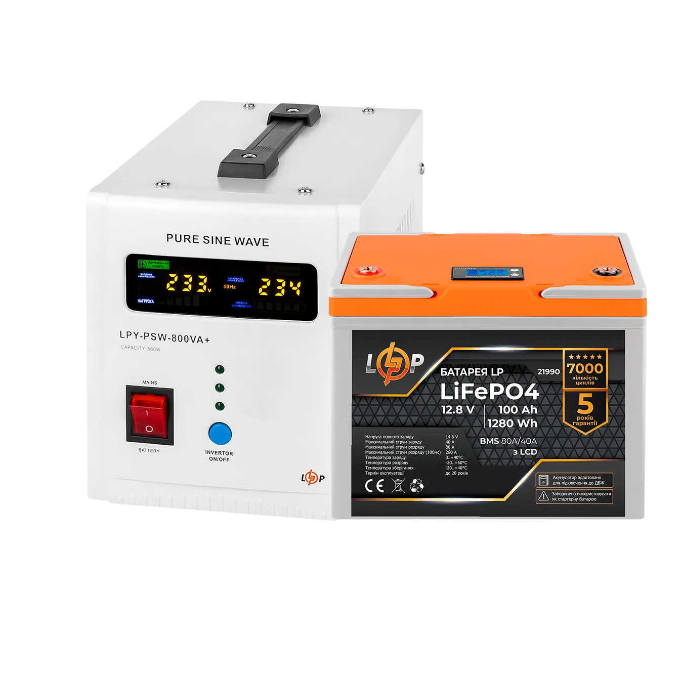 �������� ���������� �������� LP (LogicPower) ��� + ���� (LiFePO4) ������� (UPS B800+ ��� LiFePO4 1280W)