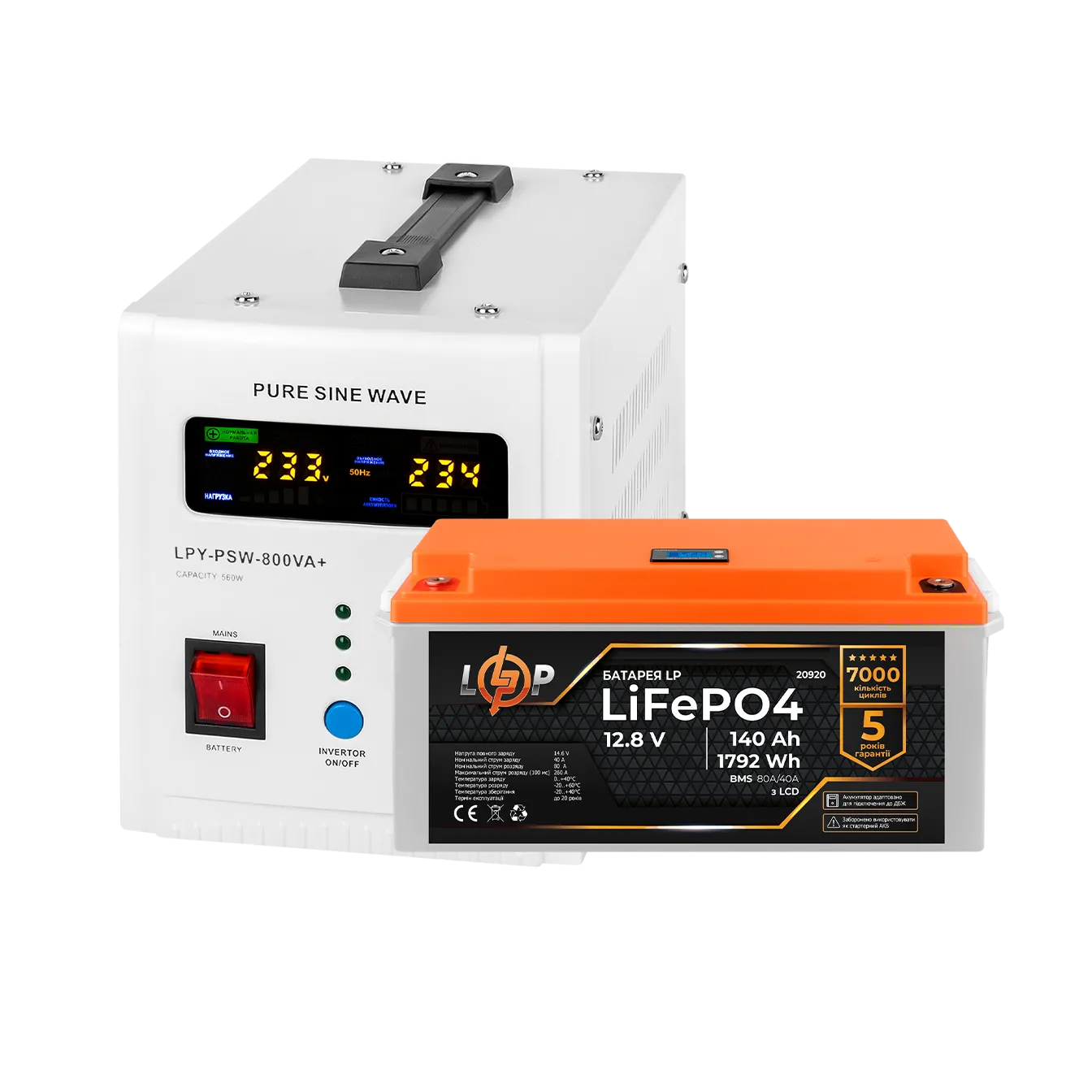 �������� ���������� �������� LP (LogicPower) ��� + ���� (LiFePO4) ������� (UPS B800 + ��� LiFePO4 1792W)