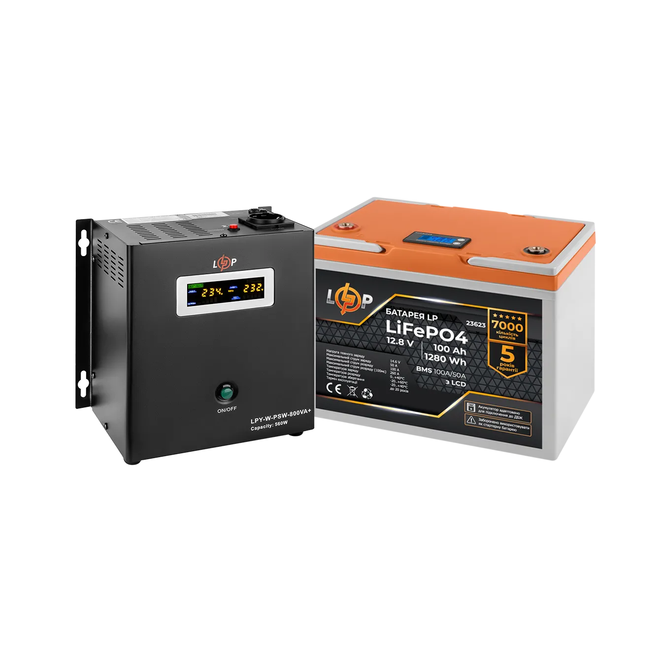 �������� ���������� �������� LP (LogicPower) ��� + ���� (LiFePO4) ������� (UPS W800+ ��� LiFePO4 1280Wh)