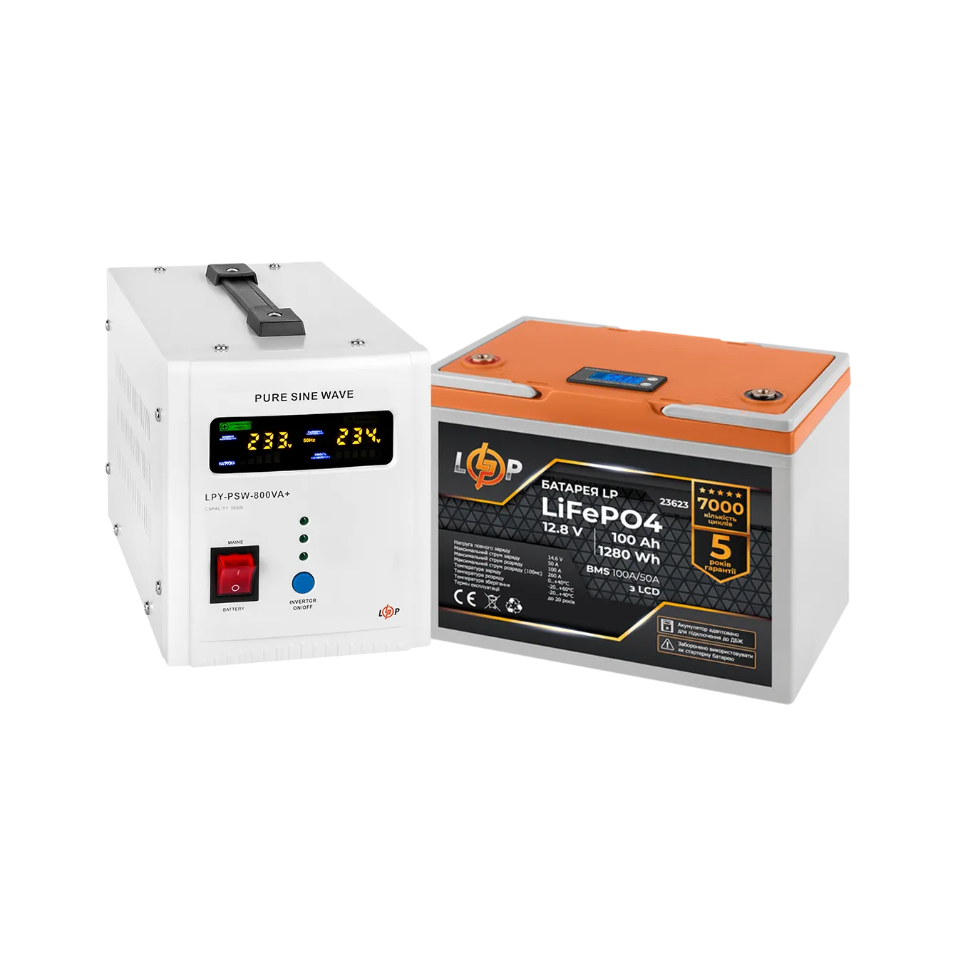 �������� ���������� �������� LP (LogicPower) ��� + ���� (LiFePO4) ������� (UPS W800+ ��� LiFePO4 1280W)