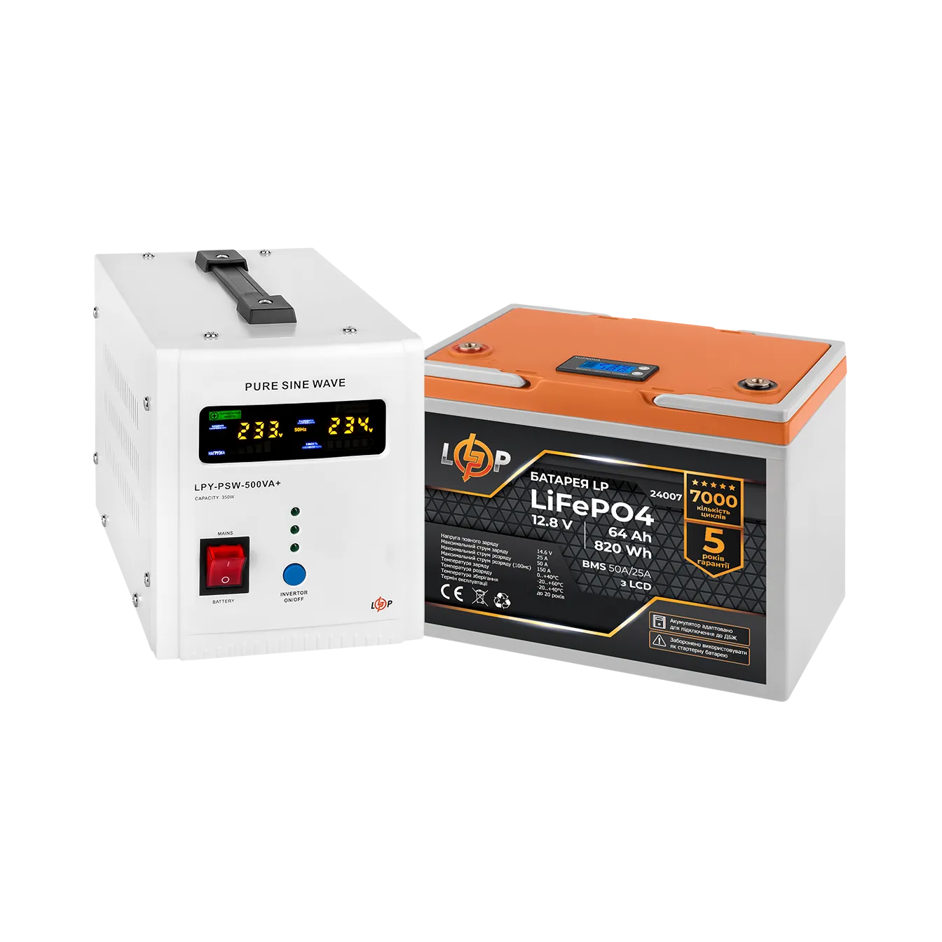 �������� ���������� �������� LP (LogicPower) ��� + ���� (LiFePO4) ������� (UPS �500+ ��� LiFePO4 819W)