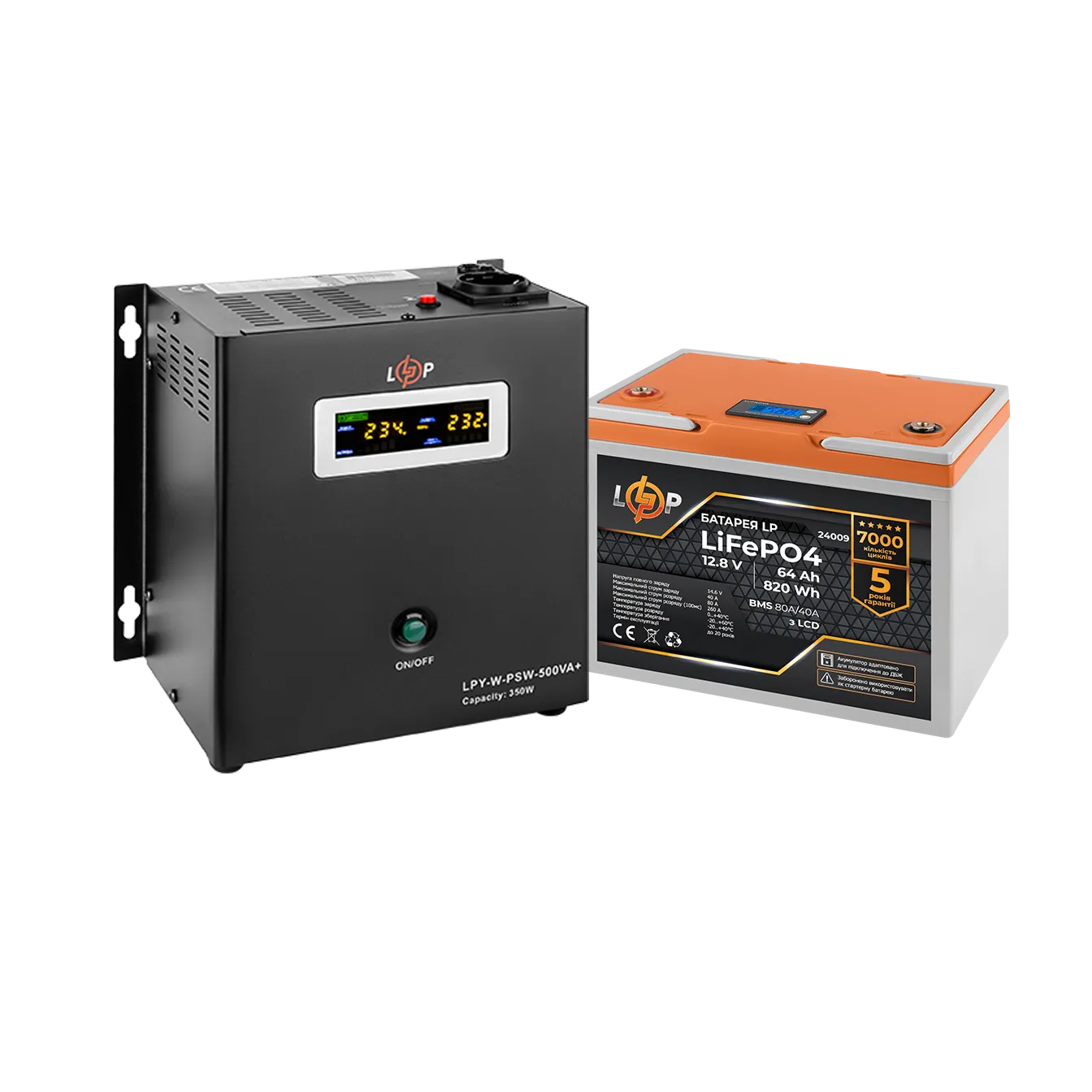 �������� ���������� �������� LP (LogicPower) ��� + ���� (LiFePO4) ������� (UPS W500+ ��� LiFePO4 819W)