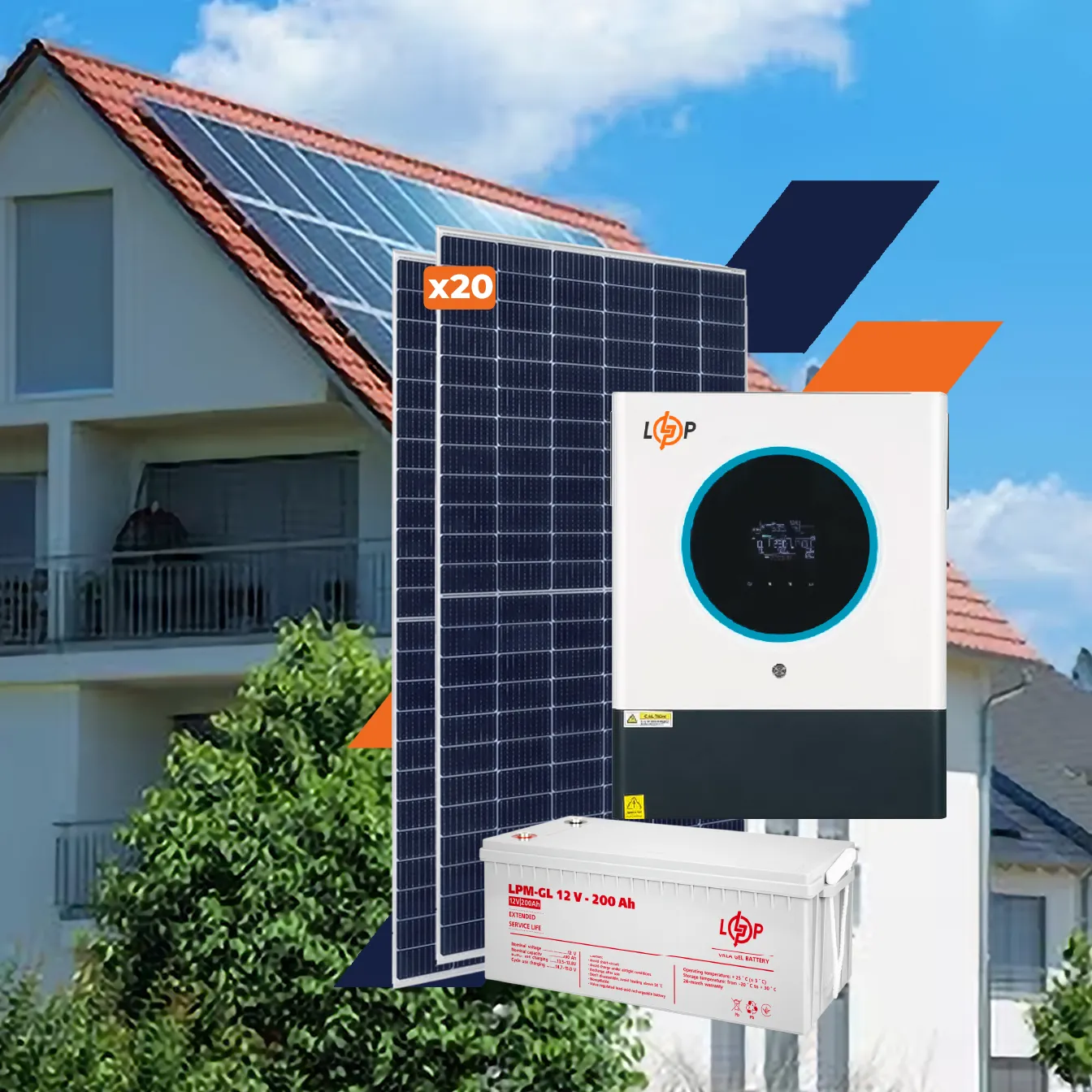 ���������� ��� ������� �������������� (���) �������� 11 kW ��� 9,6 kWh Gel 200 Ah