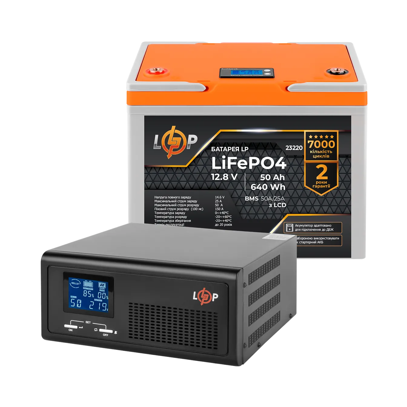 �������� ���������� �������� LP (LogicPower) ��� + ���� (LiFePO4) ������� (UPS B430+ ��� LiFePO4 640Wh)