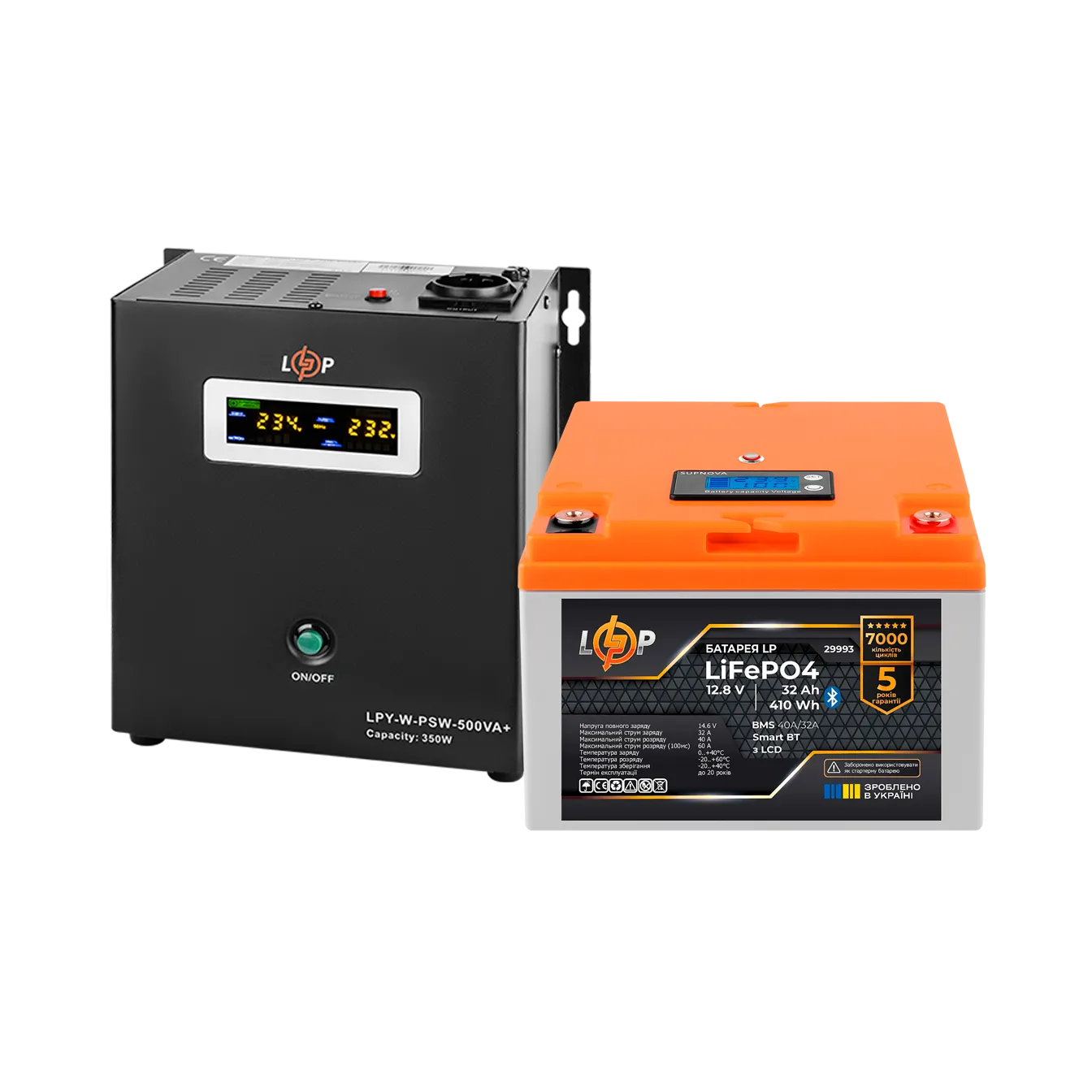 �������� ���������� �������� LP(LogicPower) ��� + ���� (LiFePO4) ������� (UPS W500 + ��� LiFePO4 410W)