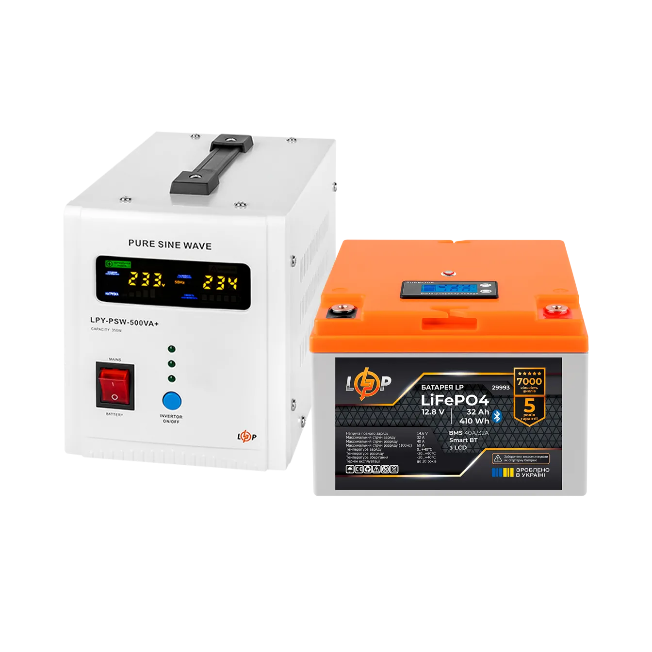 �������� ���������� �������� LP(LogicPower) ��� + ���� (LiFePO4) ������� (UPS �500 + ��� LiFePO4 410W)