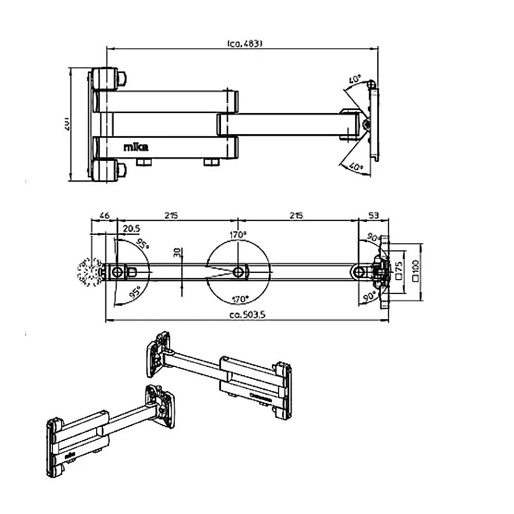��������� ��� �������� Yellowtec m!ka Monitor Arm M