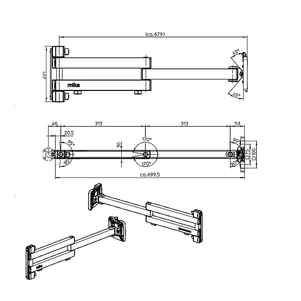 ��������� ��� �������� Yellowtec m!ka Monitor Arm XL