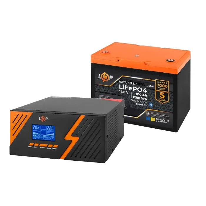 �������� ���������� �������� ��� LPM-PSW-1500VA (1050��) + ���������� LP LiFePO4 12,8V - 100 Ah