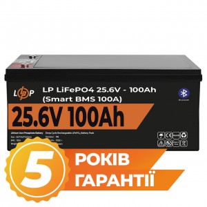 ���������� LP LiFePO4 24V (25,6V) - 100 Ah (2560Wh) (Smart BMS 100�) � BT ������� ��� ���