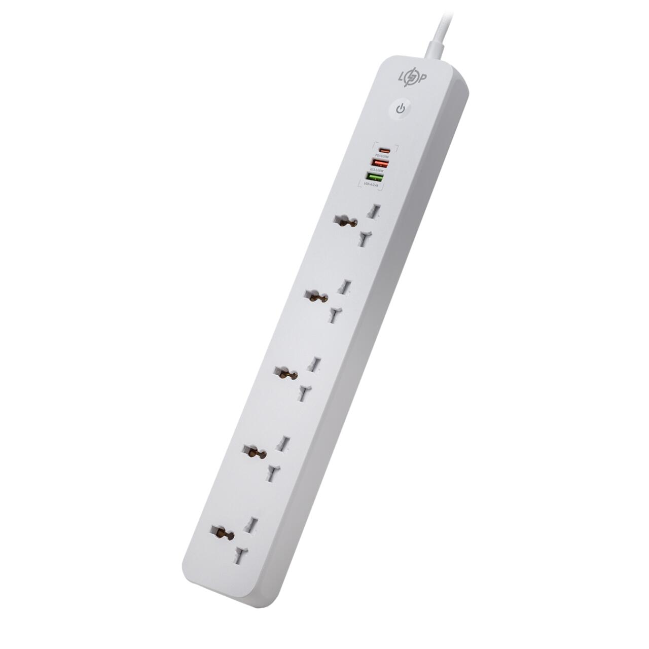 ��������� ������ (����������) LogicPower (5x220V-2500W, 1xUSB-38W/PD/QC3.0, 1xType-C 20W, 1xUSB 18W)