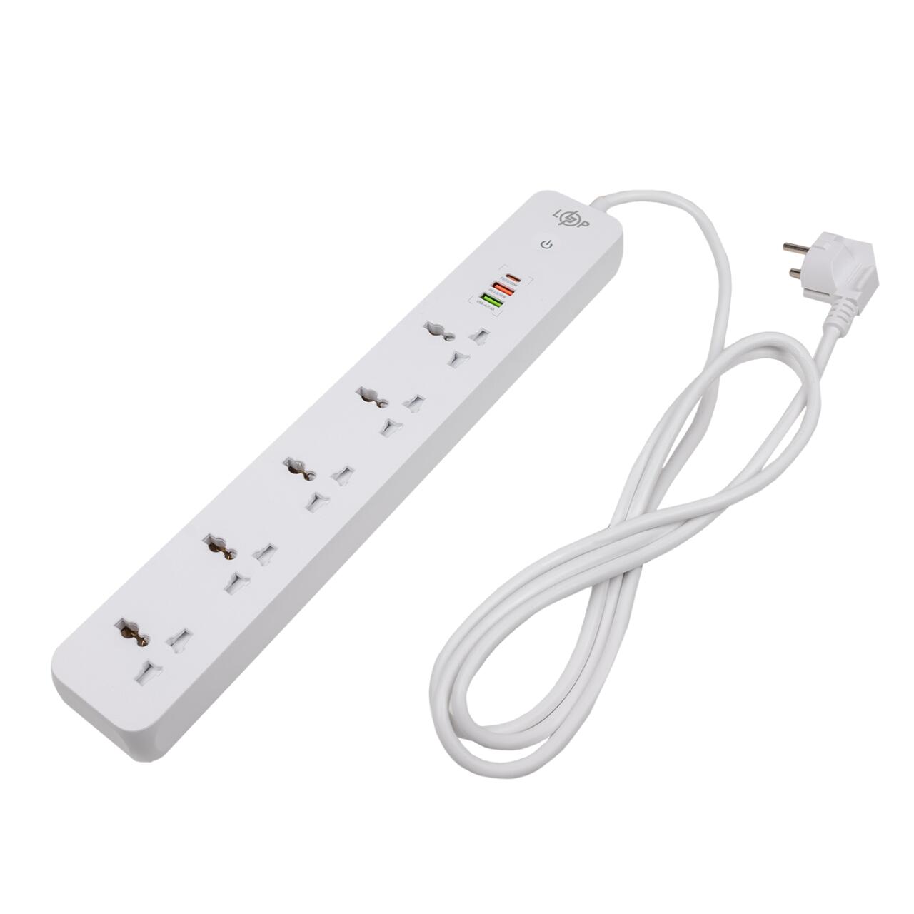 ��������� ������ (����������) LogicPower (5x220V-2500W, 1xUSB-38W/PD/QC3.0, 1xType-C 20W, 1xUSB 18W)