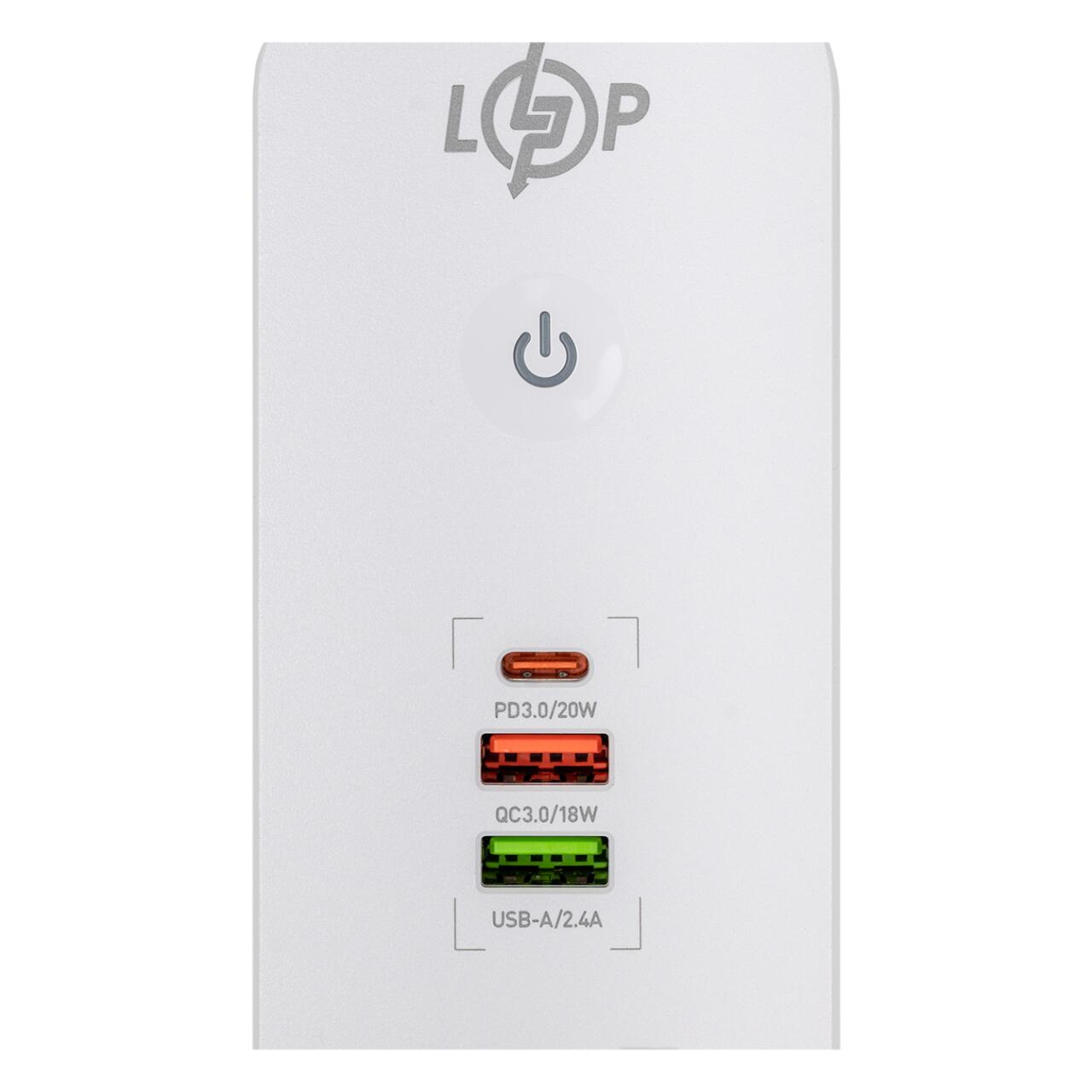 ��������� ������ (����������) LogicPower (5x220V-2500W, 1xUSB-38W/PD/QC3.0, 1xType-C 20W, 1xUSB 18W)
