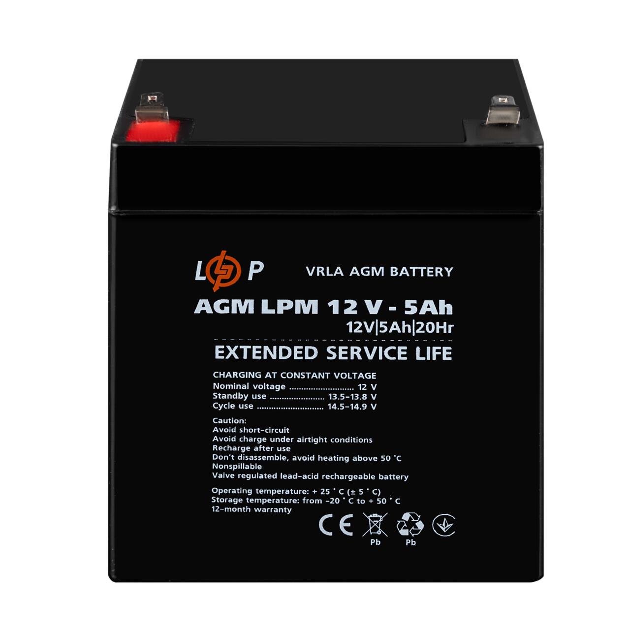 Акумулятор AGM LPM 12V - 5 Ah Акумулятор AGM LPM 12V - 5 Ah