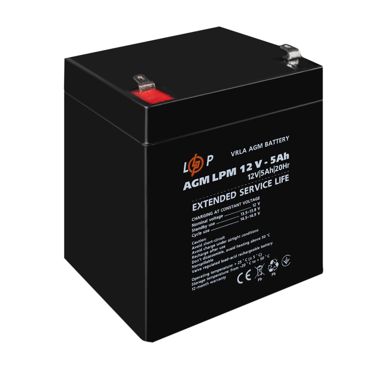 Акумулятор AGM LPM 12V - 5 Ah Акумулятор AGM LPM 12V - 5 Ah