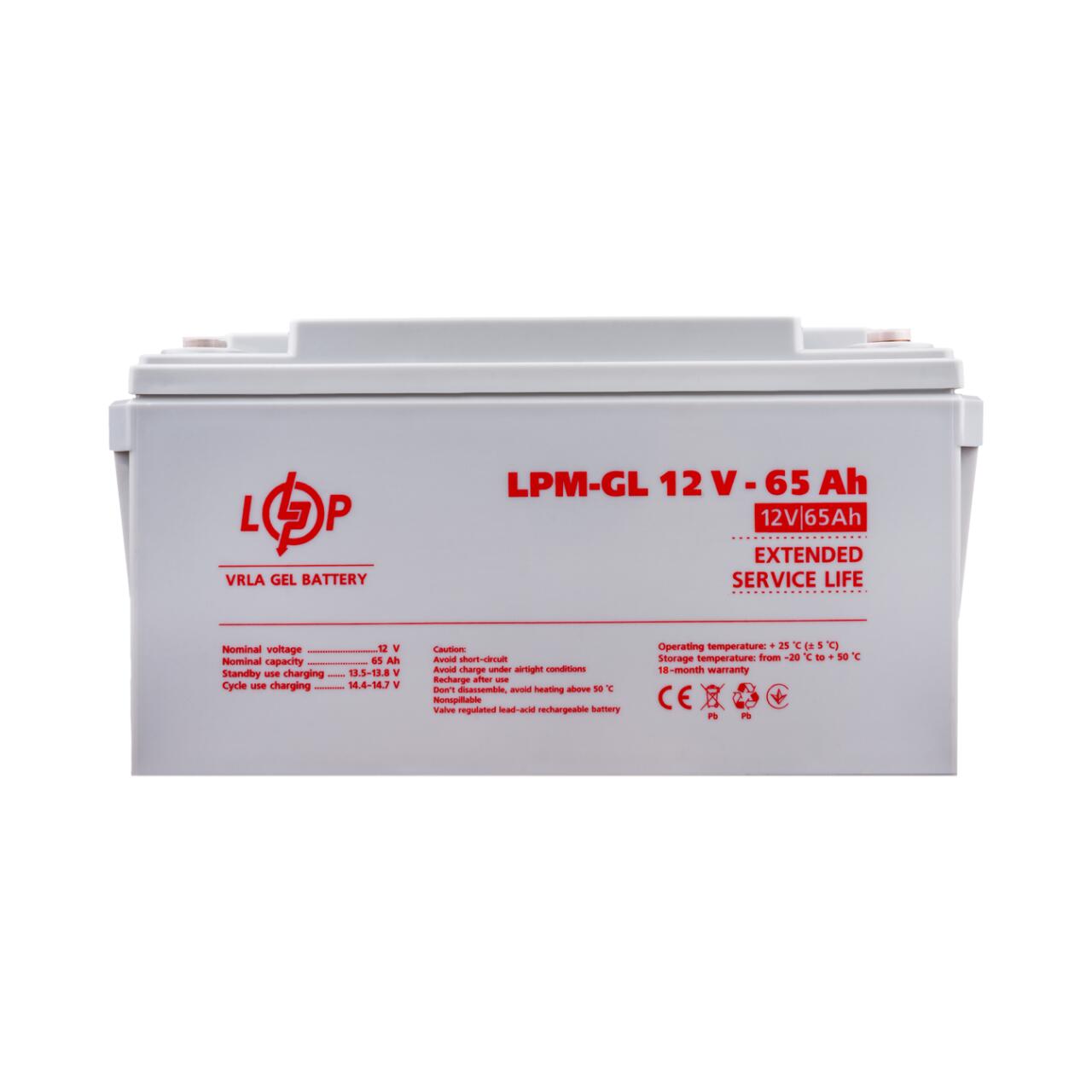 Акумулятор гелевий LPM-GL 12V - 65 Ah Акумулятор гелевий LPM-GL 12V - 65 Ah