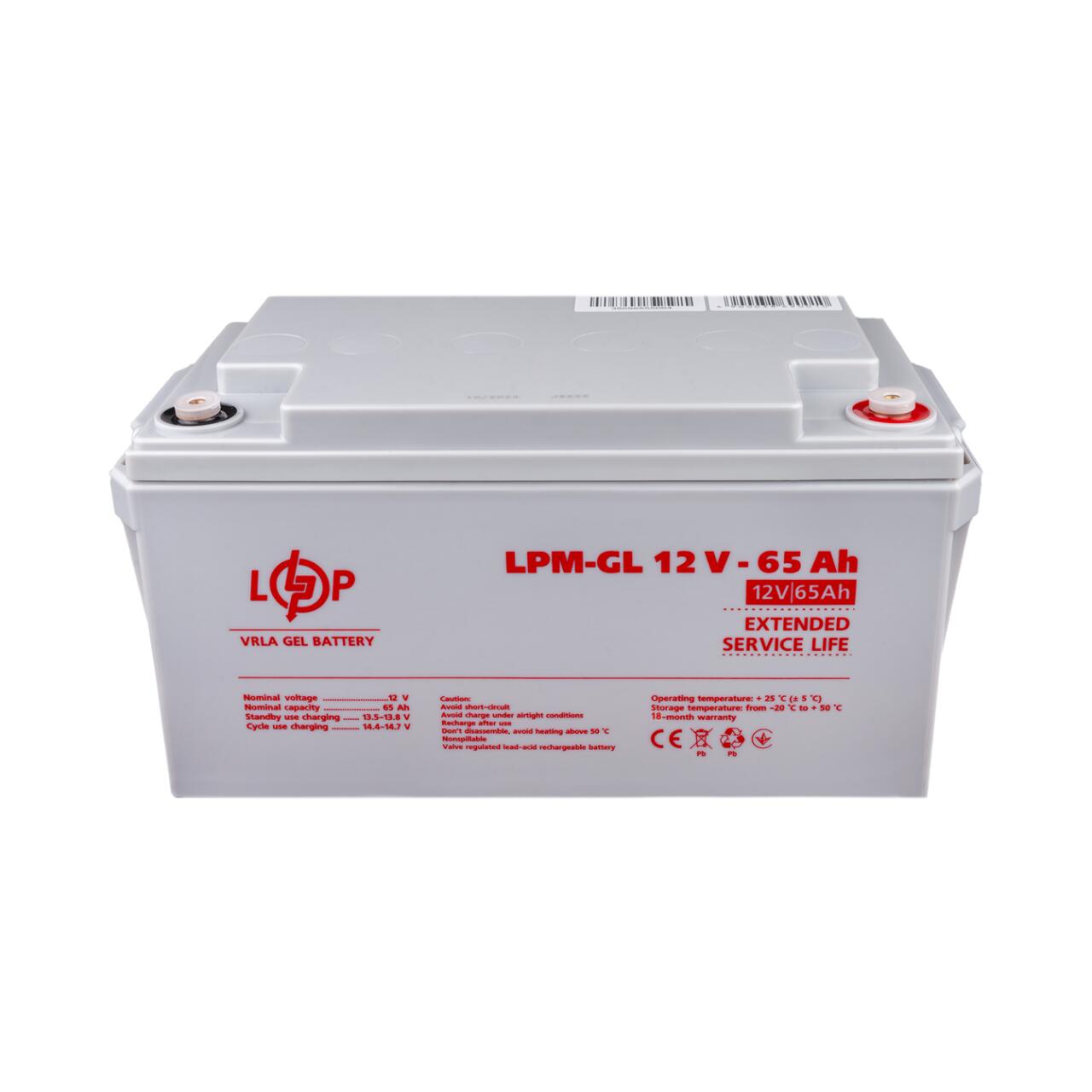 Акумулятор гелевий LPM-GL 12V - 65 Ah Акумулятор гелевий LPM-GL 12V - 65 Ah