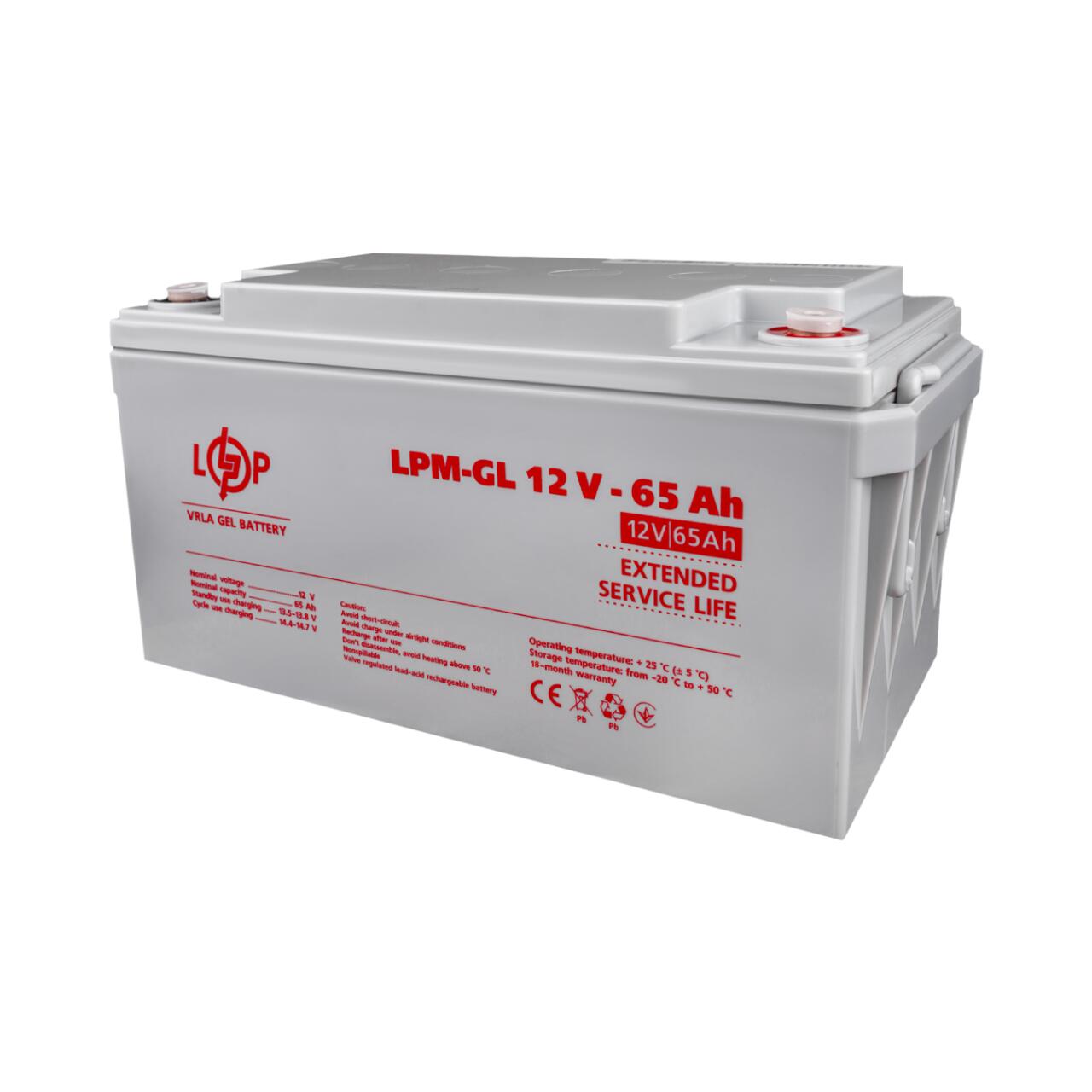 Акумулятор гелевий LPM-GL 12V - 65 Ah Акумулятор гелевий LPM-GL 12V - 65 Ah
