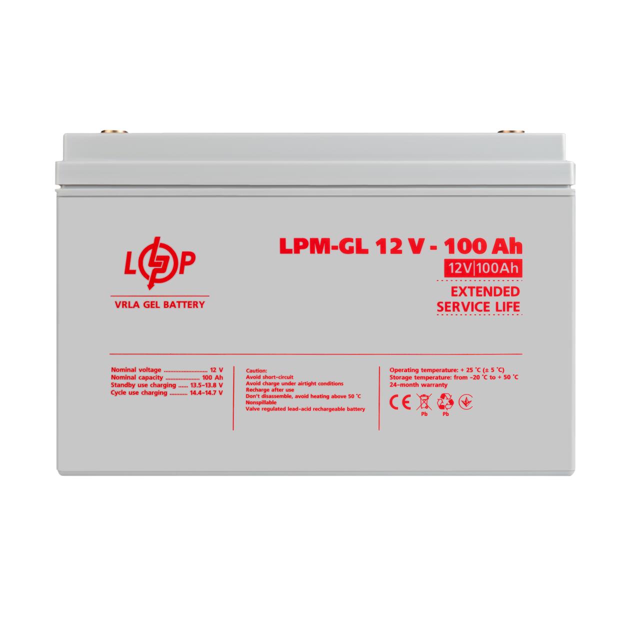Акумулятор гелевий LPM-GL 12V - 100 Ah Акумулятор гелевий LPM-GL 12V - 100 Ah