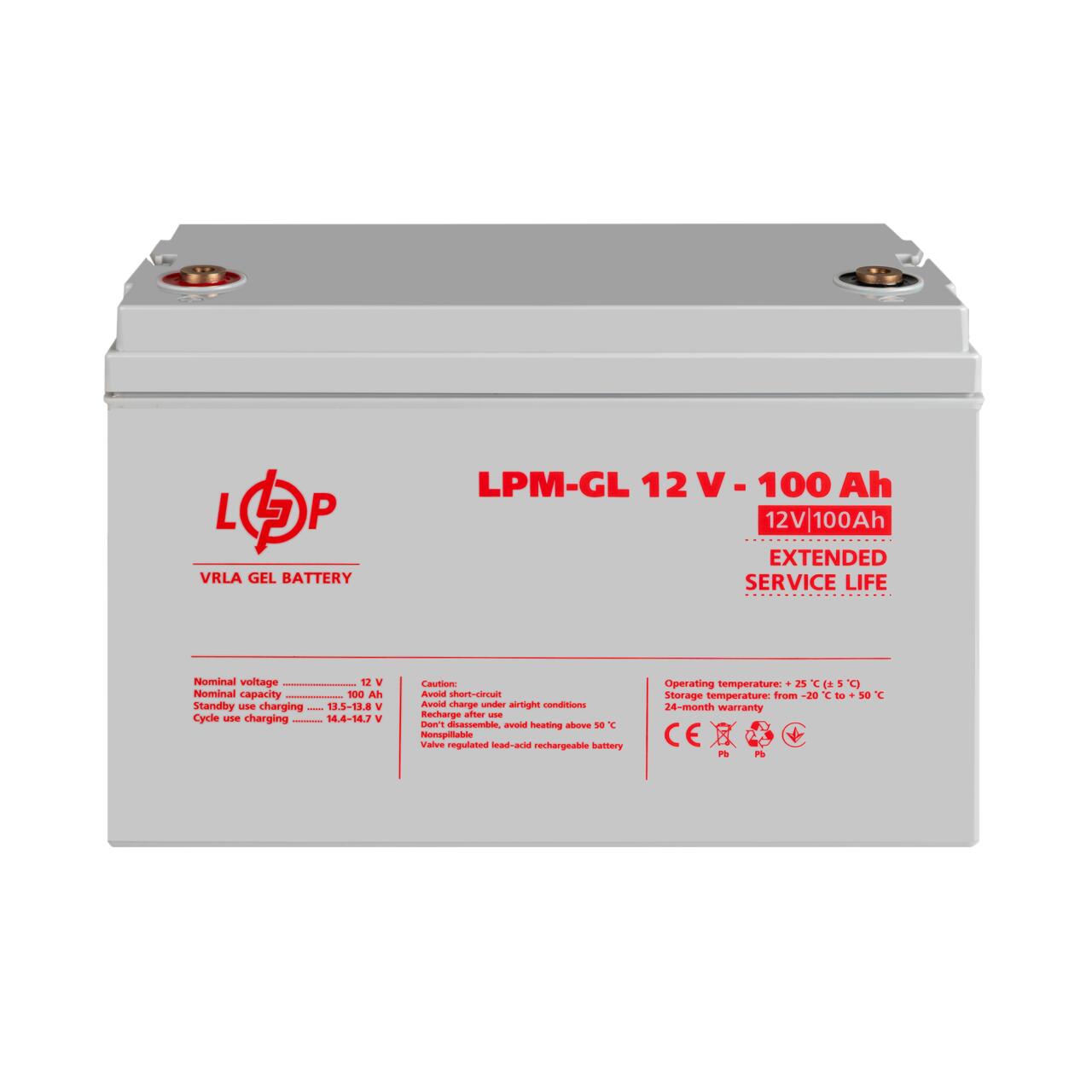 Акумулятор гелевий LPM-GL 12V - 100 Ah Акумулятор гелевий LPM-GL 12V - 100 Ah