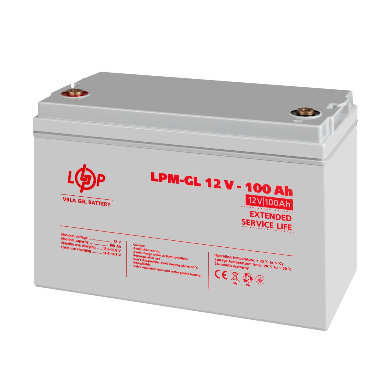 Акумулятор гелевий LPM-GL 12V - 100 Ah Акумулятор гелевий LPM-GL 12V - 100 Ah