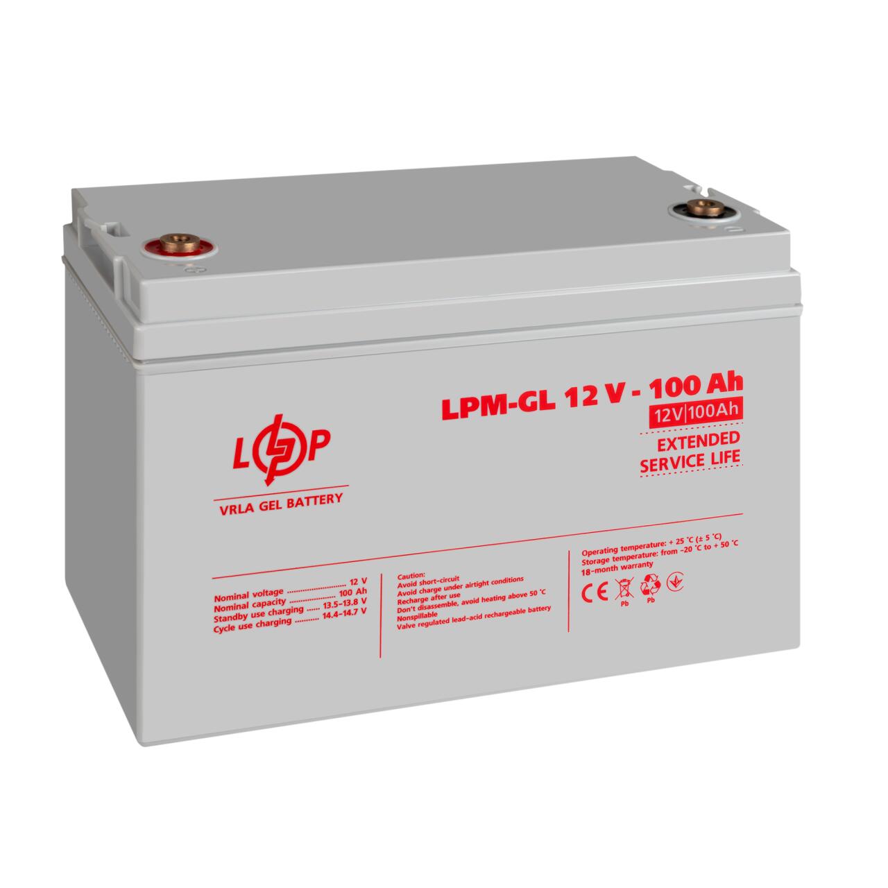 Акумулятор гелевий LPM-GL 12V - 100 Ah Акумулятор гелевий LPM-GL 12V - 100 Ah
