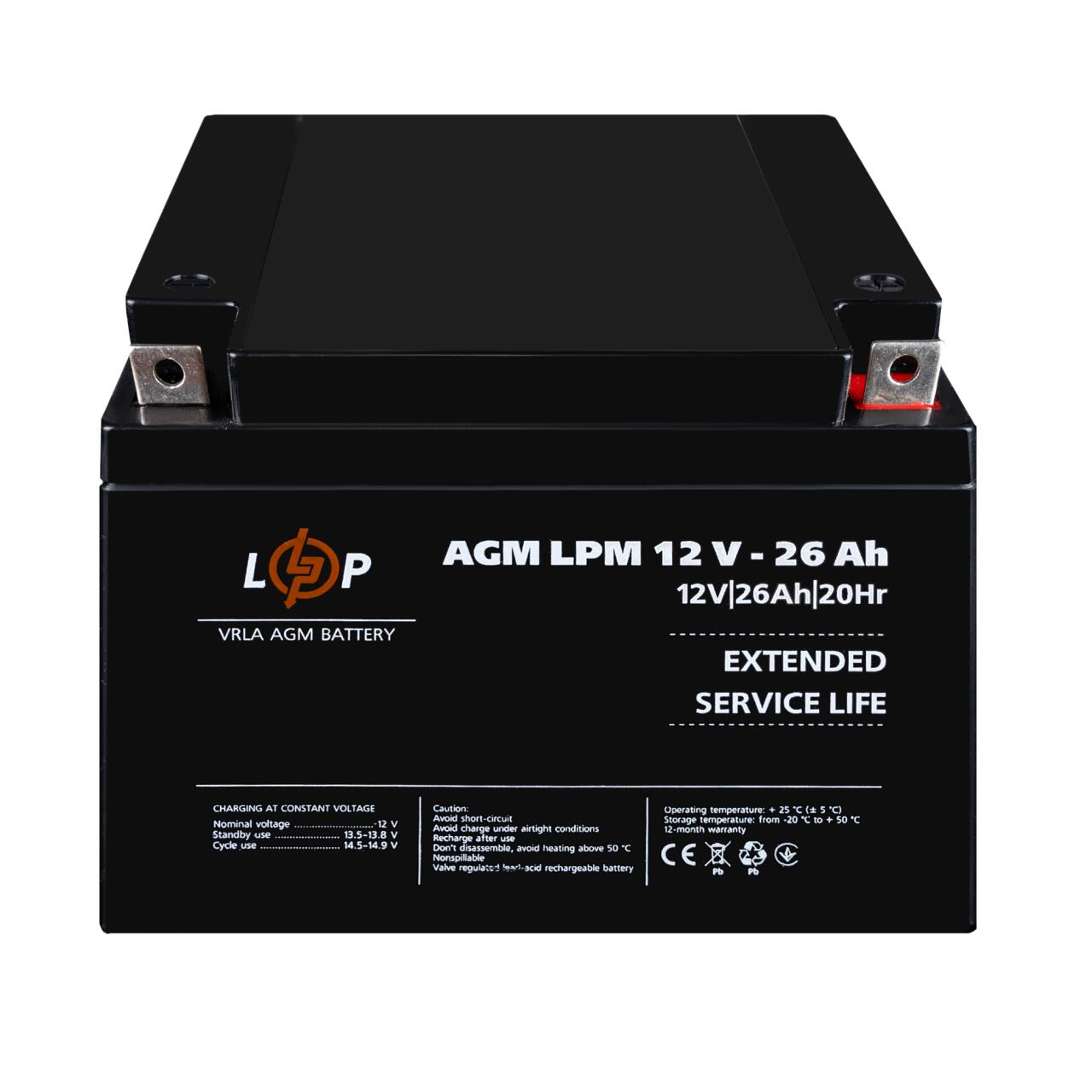 Акумулятор AGM LPM 12V - 26 Ah Акумулятор AGM LPM 12V - 26 Ah