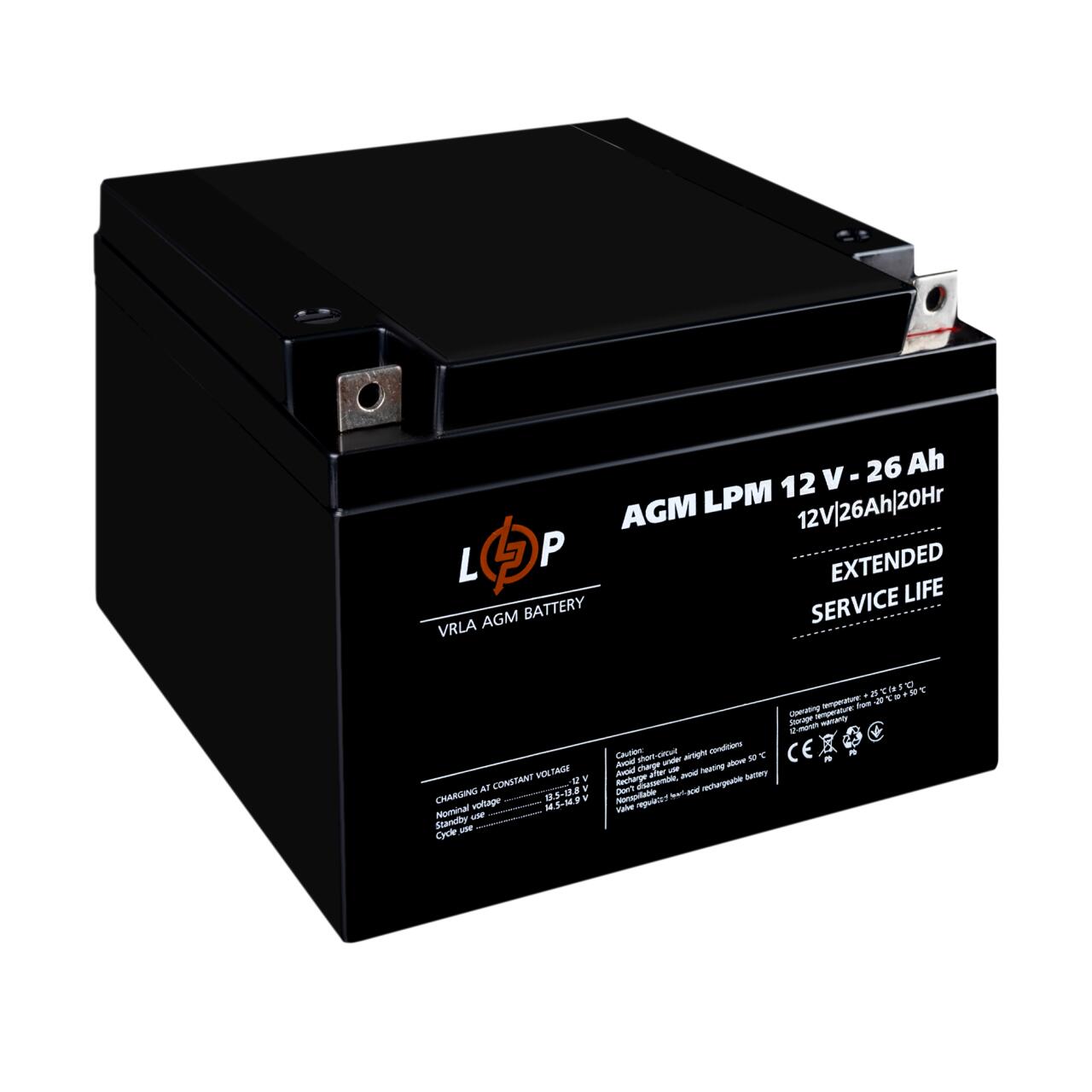 Акумулятор AGM LPM 12V - 26 Ah Акумулятор AGM LPM 12V - 26 Ah