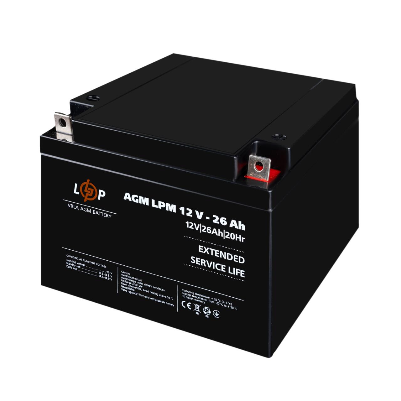 Акумулятор AGM LPM 12V - 26 Ah Акумулятор AGM LPM 12V - 26 Ah