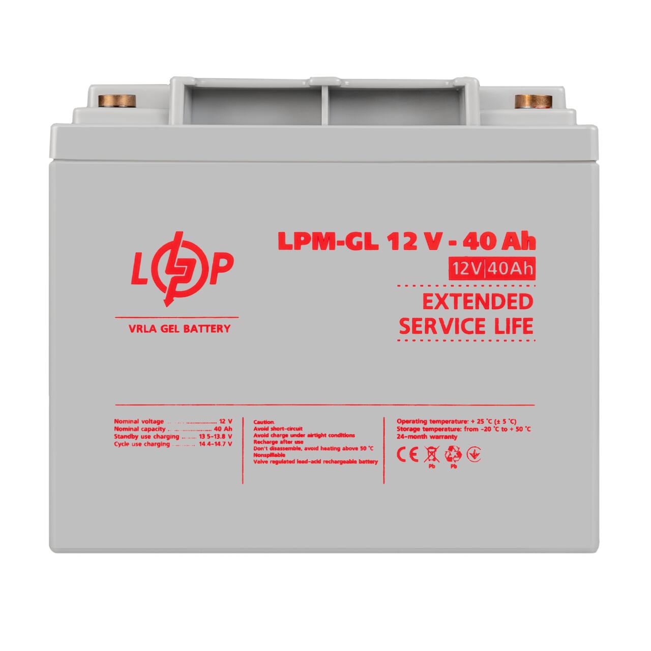Акумулятор гелевий LPM-GL 12V - 40 Ah Акумулятор гелевий LPM-GL 12V - 40 Ah