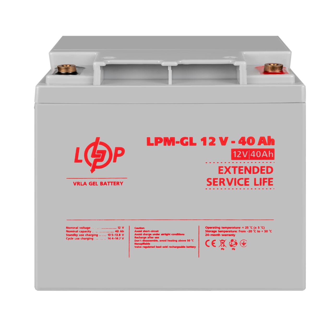 Акумулятор гелевий LPM-GL 12V - 40 Ah Акумулятор гелевий LPM-GL 12V - 40 Ah