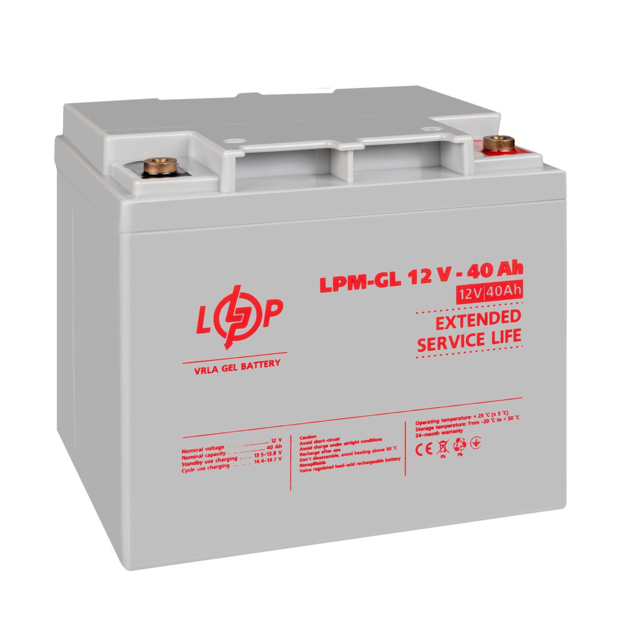 Акумулятор гелевий LPM-GL 12V - 40 Ah Акумулятор гелевий LPM-GL 12V - 40 Ah