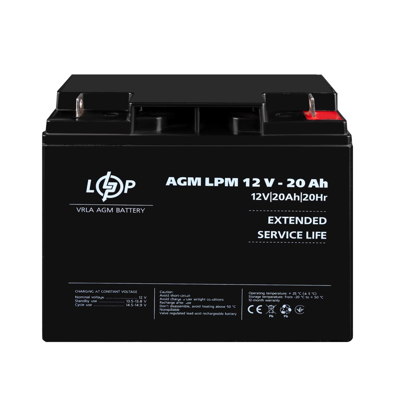 Акумулятор AGM LPM 12V - 20 Ah Акумулятор AGM LPM 12V - 20 Ah