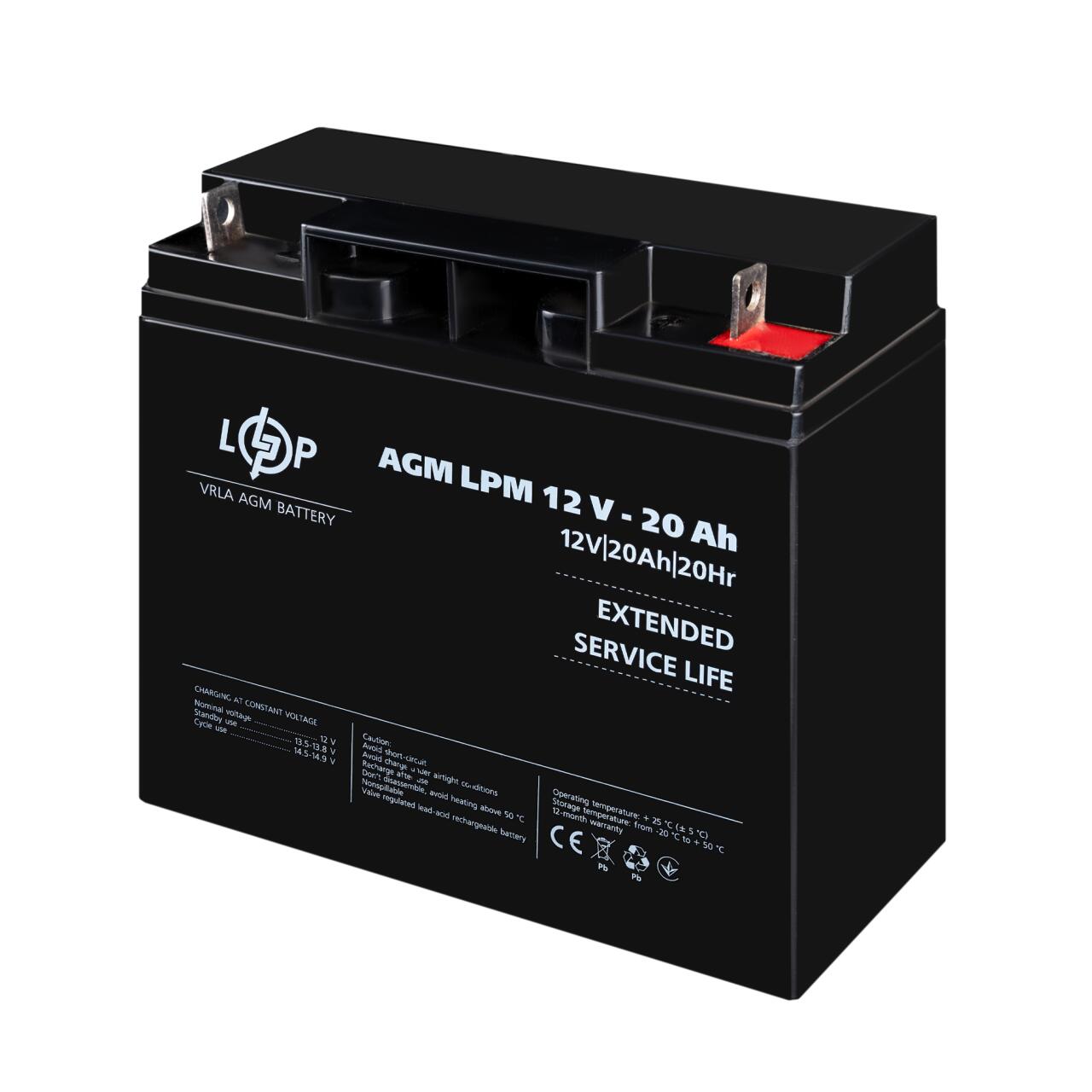 Акумулятор AGM LPM 12V - 20 Ah Акумулятор AGM LPM 12V - 20 Ah