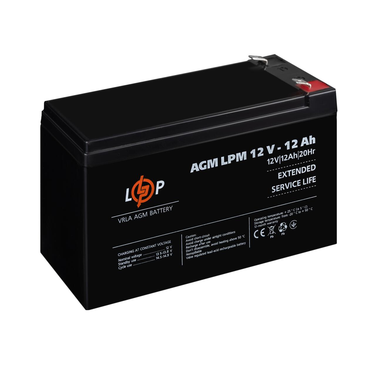 Акумулятор AGM LPM 12V - 12 Ah Акумулятор AGM LPM 12V - 12 Ah