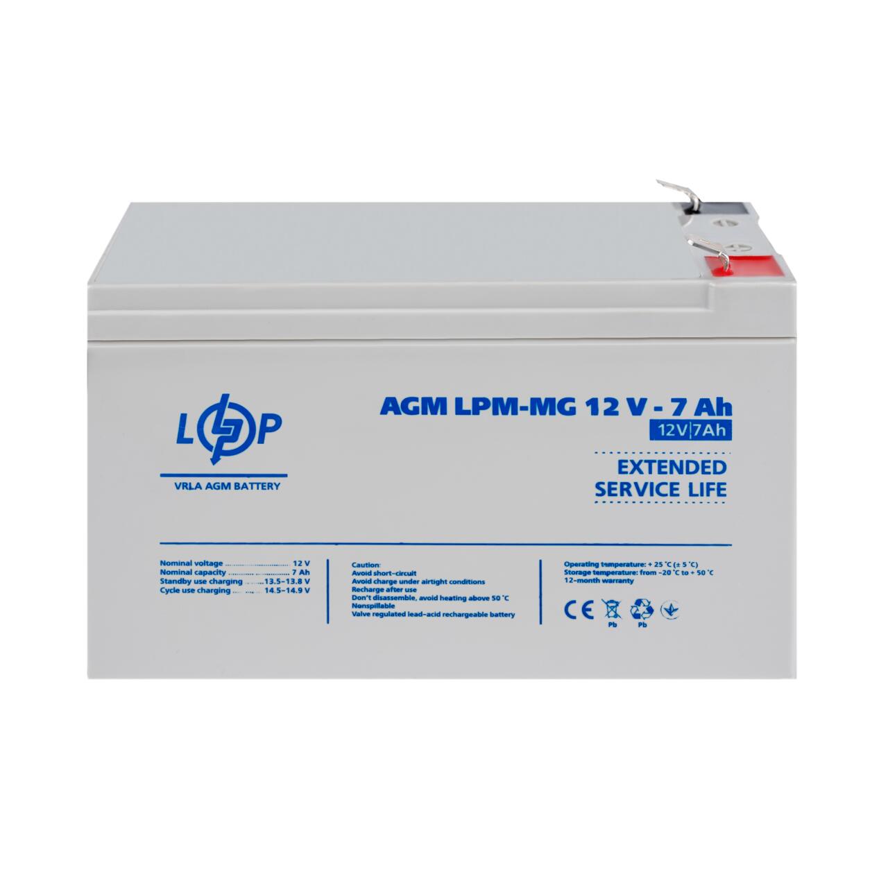 Акумулятор мультигелевий LPM-MG 12V - 7 Ah Акумулятор мультигелевий LPM-MG 12V - 7 Ah