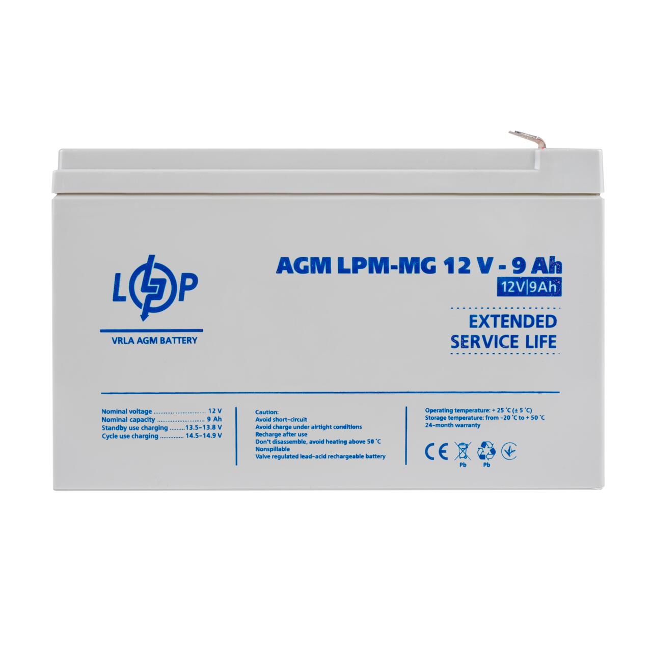 Акумулятор мультигелевий LPM-MG 12V - 9 Ah Акумулятор мультигелевий LPM-MG 12V - 9 Ah