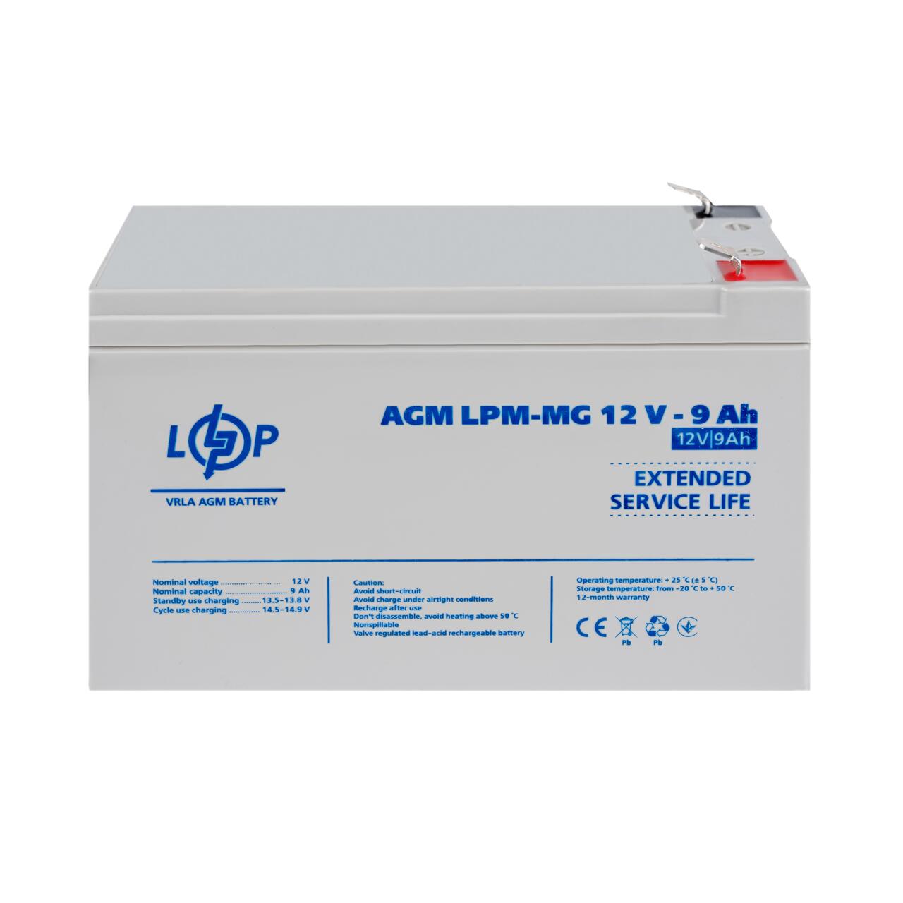 Акумулятор мультигелевий LPM-MG 12V - 9 Ah Акумулятор мультигелевий LPM-MG 12V - 9 Ah