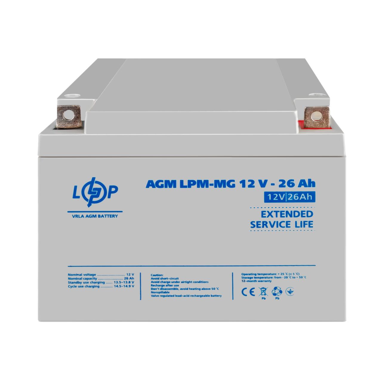Акумулятор мультигелевий LPM-MG 12V - 26 Ah Акумулятор мультигелевий LPM-MG 12V - 26 Ah