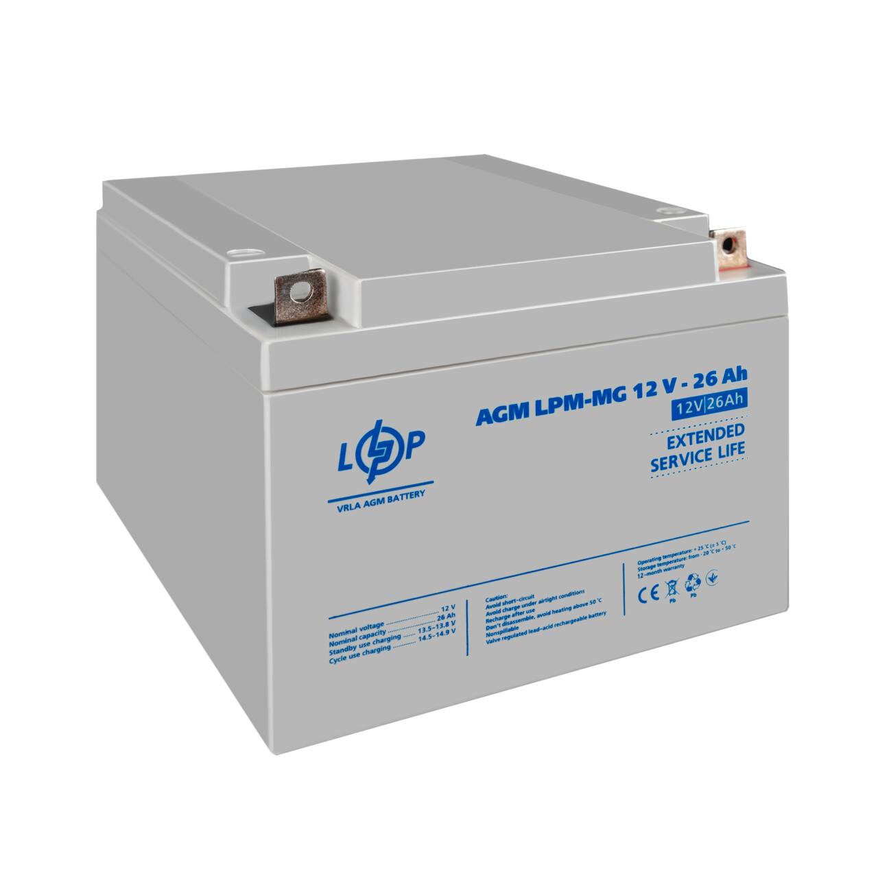 Акумулятор мультигелевий LPM-MG 12V - 26 Ah Акумулятор мультигелевий LPM-MG 12V - 26 Ah