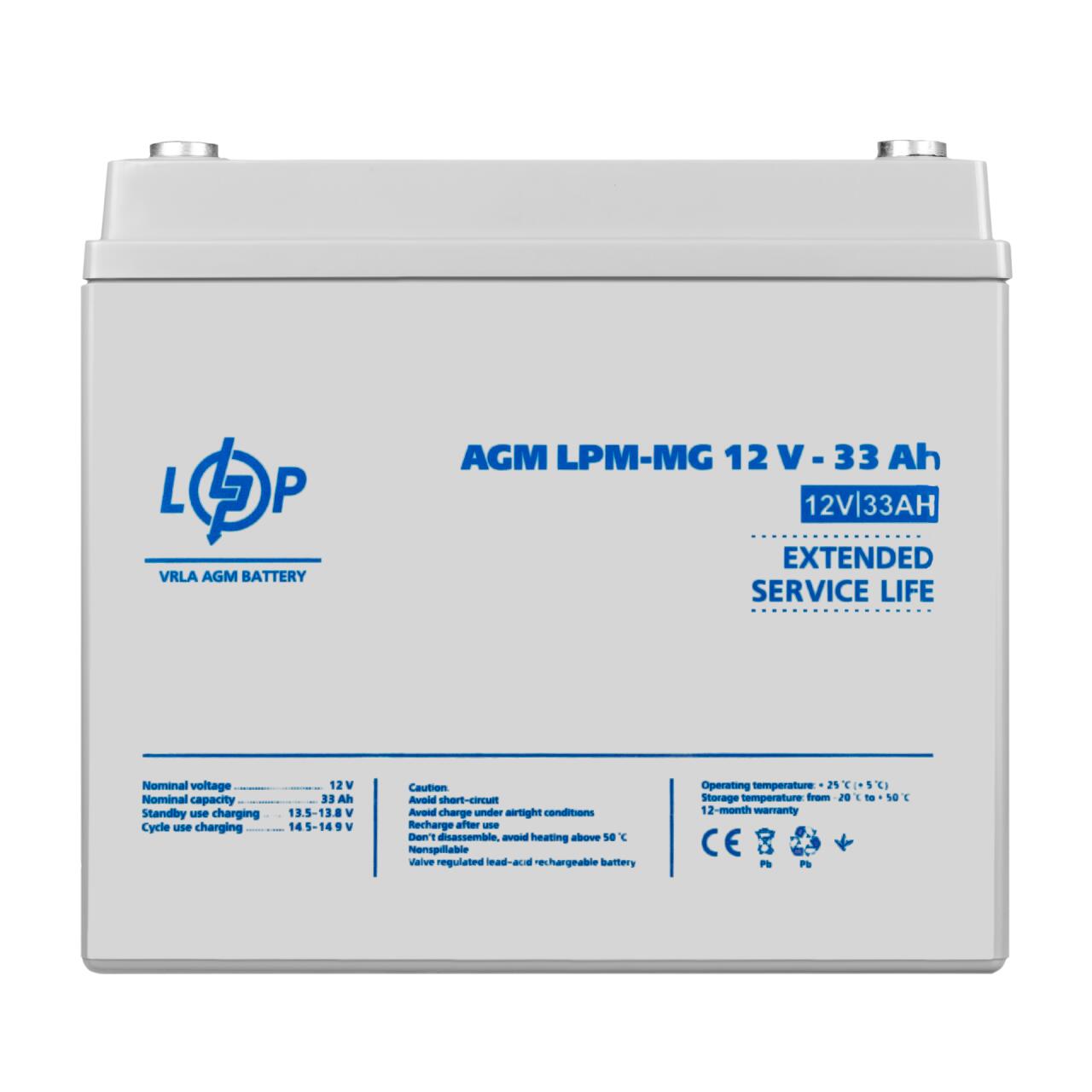 Акумулятор мультигелевий LPM-MG 12V - 33 Ah Акумулятор мультигелевий LPM-MG 12V - 33 Ah