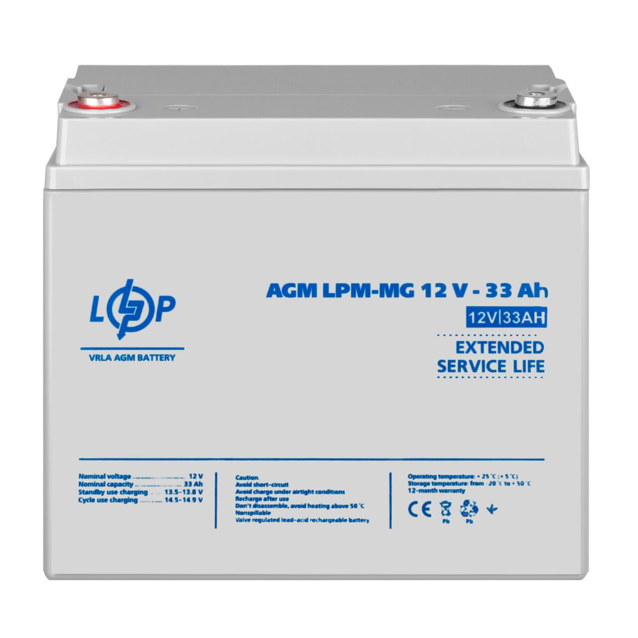 Акумулятор мультигелевий LPM-MG 12V - 33 Ah Акумулятор мультигелевий LPM-MG 12V - 33 Ah