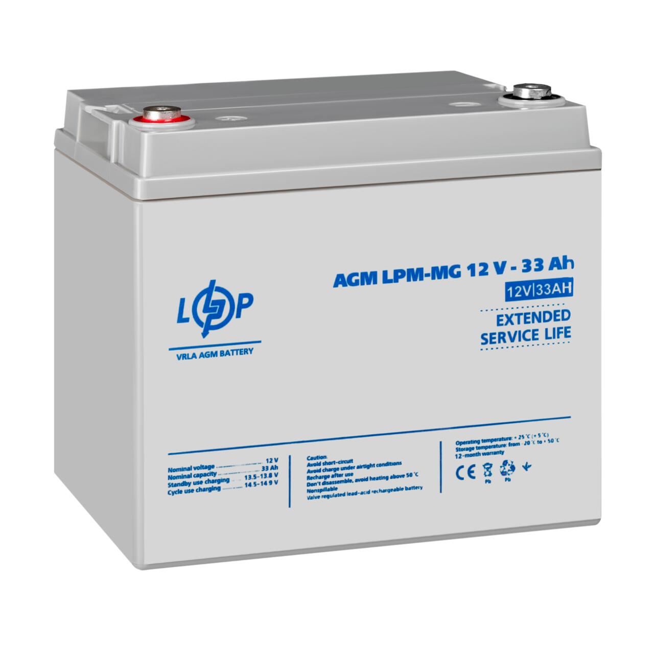 Акумулятор мультигелевий LPM-MG 12V - 33 Ah Акумулятор мультигелевий LPM-MG 12V - 33 Ah